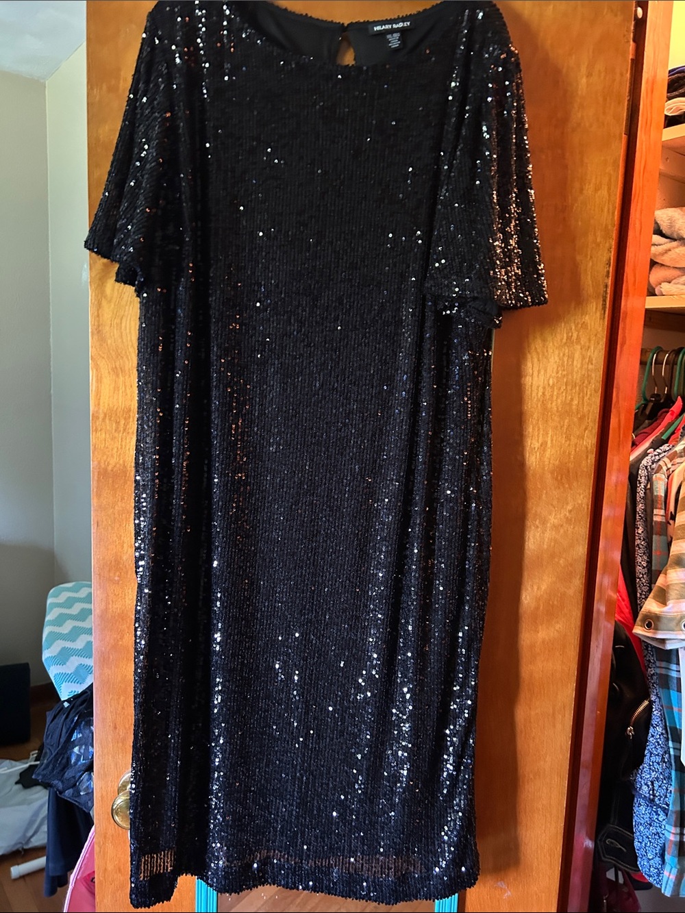 Hilary Radley Black Sequin dress. Size XXL